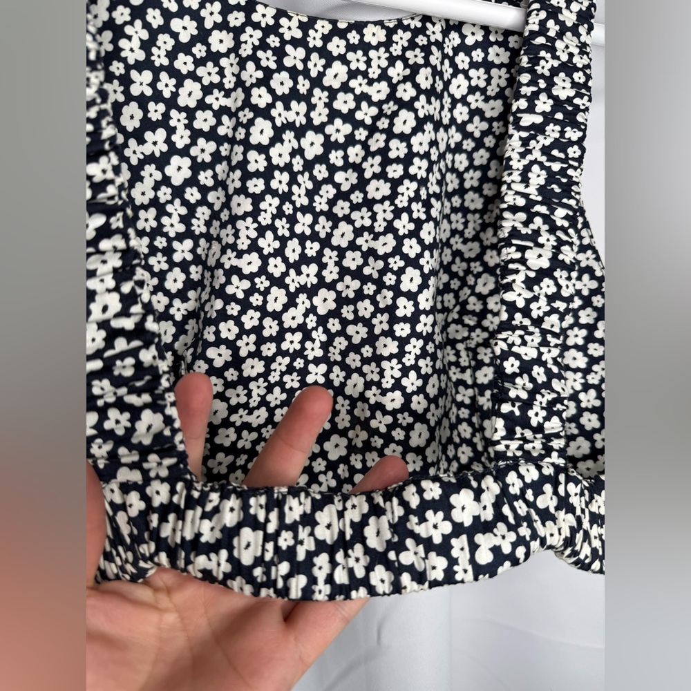Mikoh floral bleu and white crop top size 2 - Picture 5 of 9